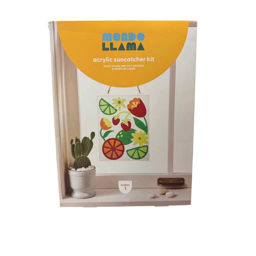 Mondo Llama Acrylic Suncatcher Craft Kit DIY Window Hanging Citrus Floral